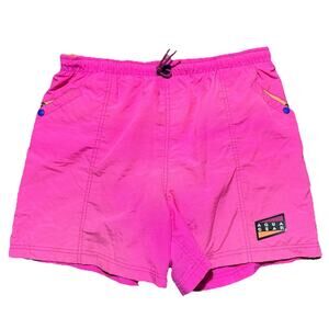 Nike Aqua Gear Vintage Swim Trunks XL Neon Pink 90s Beach Surf Shorts Women’s